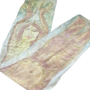Hand painted silk goddess scarf